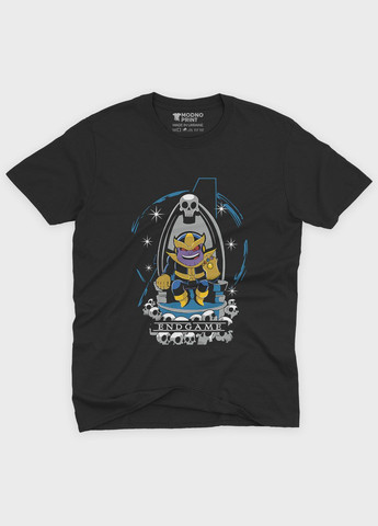Чорна демісезонна футболка для хлопчика з принтом супезлодія - танос (ts001-1-bl-006-019-005-b) Modno