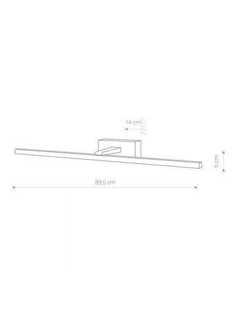 Світильник для дзеркала у ванній, підсвітка для картин 10287 Van Gogh Led 1x18W 3000K 800Lm IP20 Ch (10287) Nowodvorski (318524718)