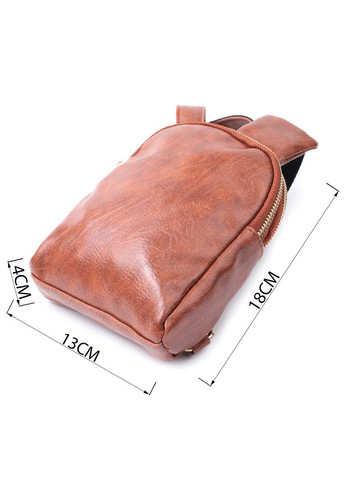 Компактная женская сумка через плечо на два отделения из экокожи 22783 Коричневый Vintage (331910497)