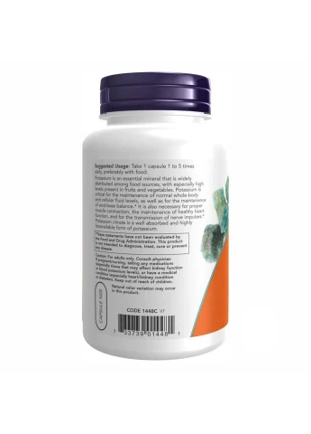 Potassium Citrate - 180 vcaps Now Foods (391413087)