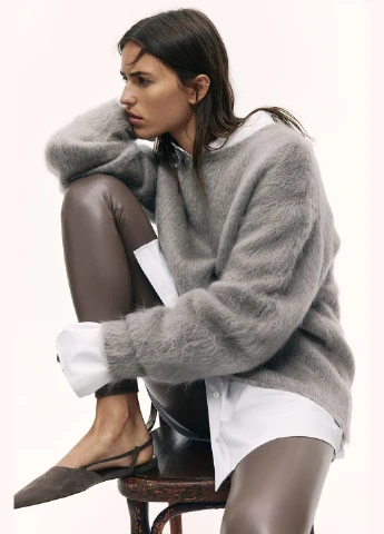 Бежевые леггинсы H&M