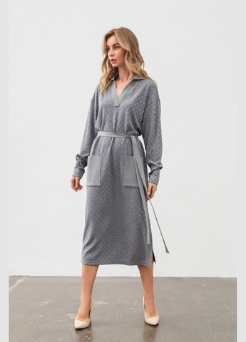 Серое деловое платье Lesia однотонное