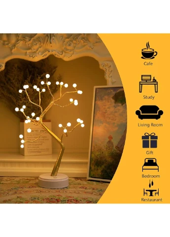 Настольная LED-лампа с золотистым перламутровым деревом 02 (47461-NNG-02_259) No Brand (393651085)