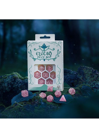 Настольная игра Набор кубиков Elvish Shimmering pink & White Dice Set (7) Q-Workshop (371882840)