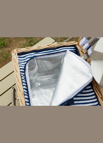 Набір посуду для пікніка з кошиком (на 4 особи), набір посуду для кемпінгу (для кемпінгу) LUGI (315637240)