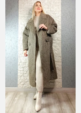 Темно-бежевое зимнее Пальто оверсайз Hot Fashion