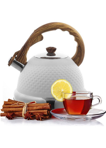 Чайник Whistling Kettle White 2.7л нержавеющая сталь со свистком, белый Ofenbach (372174237)