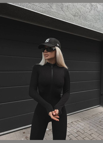 Женский комбинезон No Brand комбинезон-брюки однотонный чёрный повседневный, кэжуал, денил