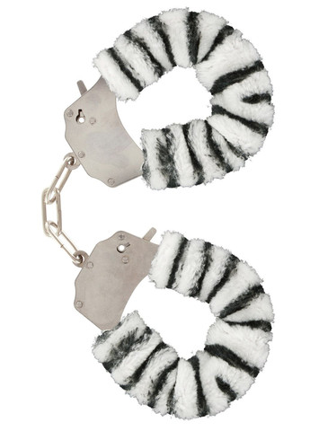 Наручники розовые с мехом Furry fan cuffs Зебра CherryLove Toy Joy (293293573)