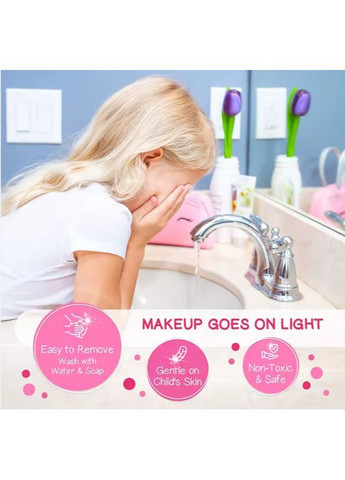 Набір дитячої косметики 202453, дитячій макіяж, манікюр, рожевий колір, дитяча косметика для дівчаток HUANUO (368670383)