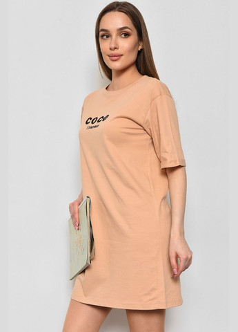 Жіноча туніка з тканини лакоста бежевого кольору. Let's Shop (290981429)