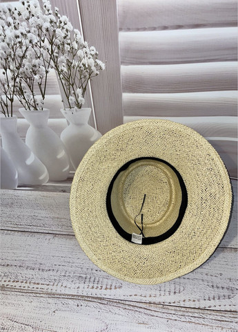 Капелюх сонцезахисний поркпай пальма кремового кольору з чорною стрічкою (55-58) No Brand (358204266)