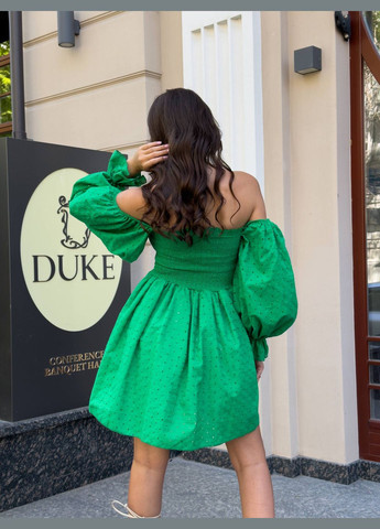 Зеленое праздничный, повседневный, коктейльное женское платье с большими рукавами бэби долл Avanti однотонное