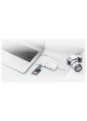 Концентратор USB-C 10-in-1 2xHDMI + 1xRJ45 1000Mbps + 2xUSB-C + USB 3.1 + USB 3.0 + SD + TF Silver (DUP-A01) D-Link USB-C 10-in-1 2xHDMI + 1xRJ45 1000Mbps + 2xUSB-C + (367032743)