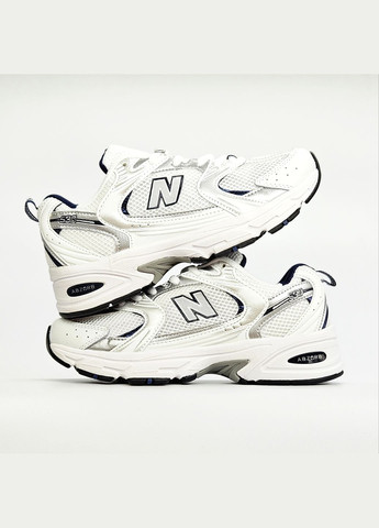 Білі Осінні кросівки чоловічі і жіночі No Brand 539 white silver | Нью Беланс 530