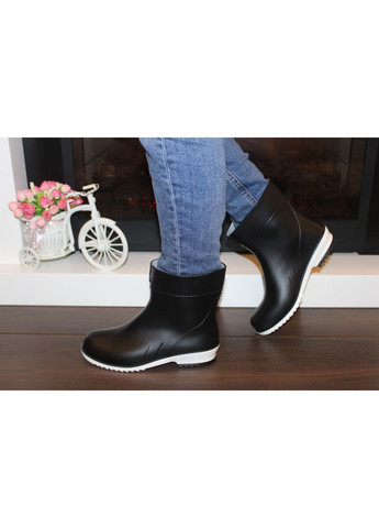 Черные сапоги женские черные резиновые No Brand