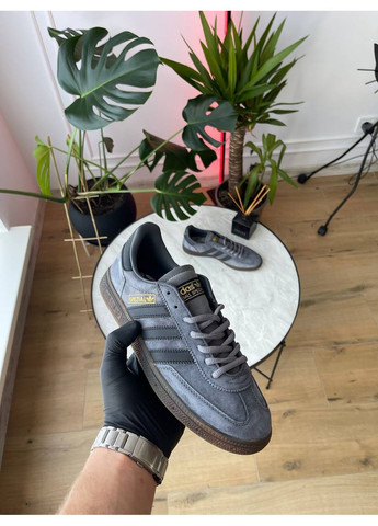 Темно-серые демисезонные кроссовки мужские и женские adidas spezial grey black brown | адидас спешел темно-серые No Brand
