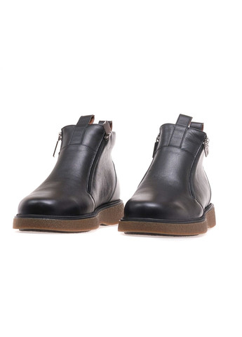 Черные зимние ботинки комфорт мужские 365-1s-ow/black leather Ikos