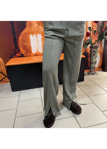 Костюм жіночий ангора штани палаццо капюшон S хакі No Brand (366820172)