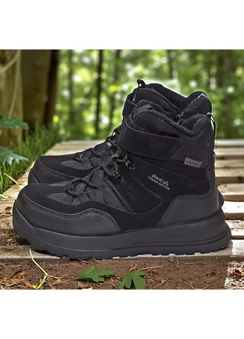 Черные спортивные, повседневные, кэжуал зимние подростковые зимние дутики на овчине для мальчика, термоботинки на овчине для мальчика, зимние ботинки для подростка Biki