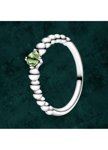 Серебряное кольцо с камнем зеленого цвета Pandora (Пандора) 198598C10 16.5 No Brand (362457604)
