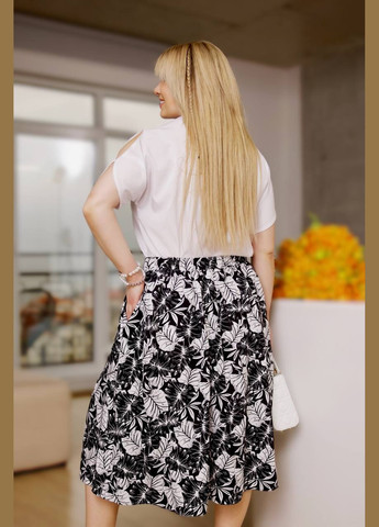 Женский костюм блуза и юбка цвет черно-белый р.62/64 452568 New Trend (285710930)