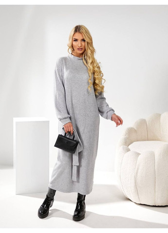 Світло-сіра святковий, вечірня, ділова, кежуал жіноча сукня з ангори Style Point однотонна