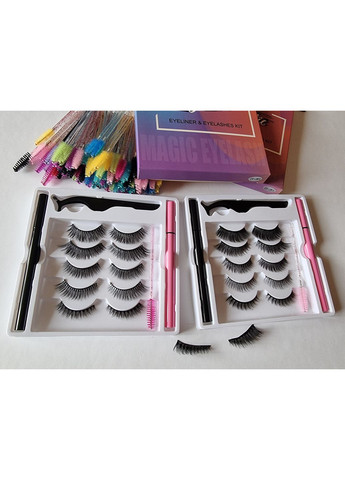 Набор многоразовых самоклеющихся накладных ресниц 5 моделей + ДВА маркера: и прозрачный Magnetic Lashes (366668507)