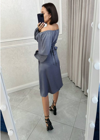 Сіра святковий сукня з шовку — заміри в описі силуетна DK/DL Мода без кордонів однотонна