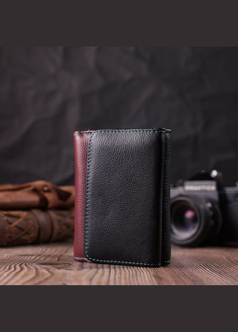 Удобный кошелек для девушек из натуральной кожи 22497 Разноцветный st leather (329146460)