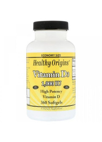 Vitamin D3 1000 IU 360 Softgels Healthy Origins (291412433)