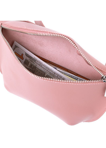 Жіноча бананка Shvigel на пояс із натуральної шкіри з одним відділенням рожева (sku_16385) No Brand (329853213)