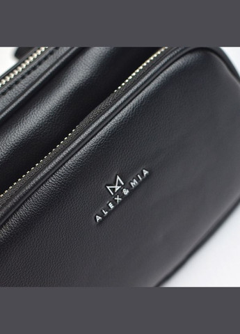 Чорна жіноча маленька нагрудна поясна сумочка бананка через плече Alex&Mia (338182400)