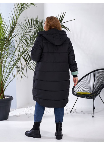 Мятная зимняя женская зимняя куртка с утеплителем и искусственным мехом — замеры в описании куртка-пальто DK/DL Мода без кордонів