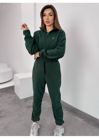 Женский теплый комбинезон из флиса зеленого цвета 35890 Fashion (368153116)
