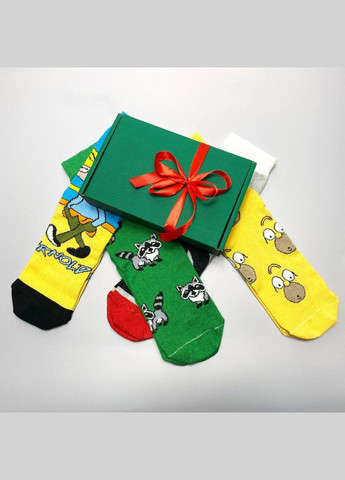 Комбіновані набір жіночих мультяшних шкарпеток 36-41 4 пари у коробці та із стрічкою Vakko (308336855)
