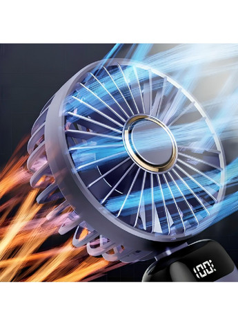 Мини аккумуляторный вентилятор с подставкой для телефона регулировкой скорости функцией наклона 6000 мАч (480165-Prob) Синий Unbranded (330171172)
