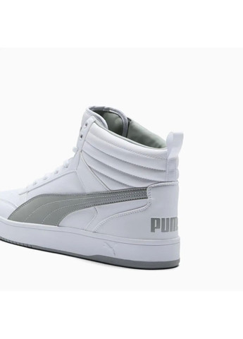 Білі Осінні кросівки 400980-04 шкіряні оригінал чоловічі високі біло-cірі Puma Dribble Mid