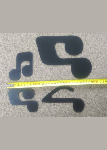 Акрилові чорні наклейки Музичні ноти великі набір 10 шт. No Brand (303140274)