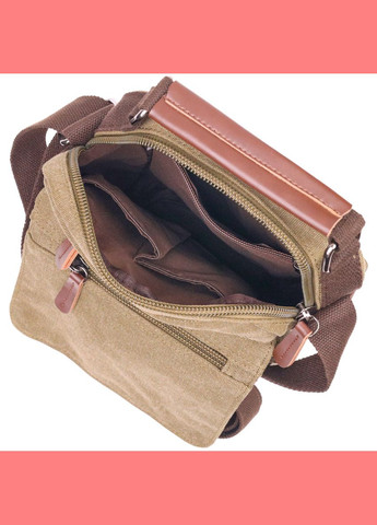 Сумка мужская через плечо из плотного текстиля 21227 Оливковая Vintage (302009129)