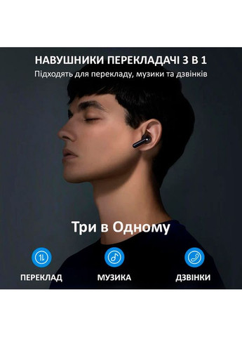 Наушники переводчик M3 синхронный перевод, музыка, звонки, 42 языка, офлайн + онлайн Black Timekettle (315148474)