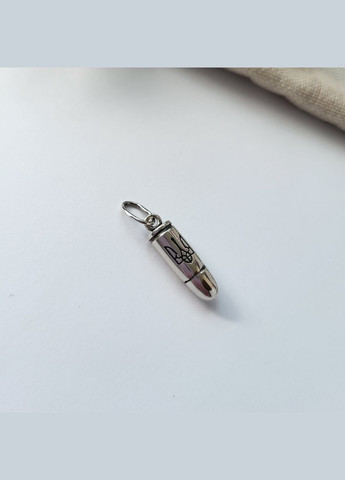 Срібна підвіска кулон без каменів Патрон з Тризубом срібло 925 проби Чорнене 89096 2.47г No Brand (307289188)