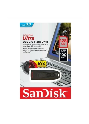Флеш-накопичувач USB 3.0 128Gb (130Mb/s) Black (SDCZ48-128G-U46) SanDisk Ultra (357472754)