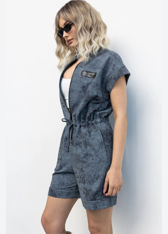 Комбинезон TOTALFIT комбинезон-шорты однотонный тёмно-серый кэжуал хлопок