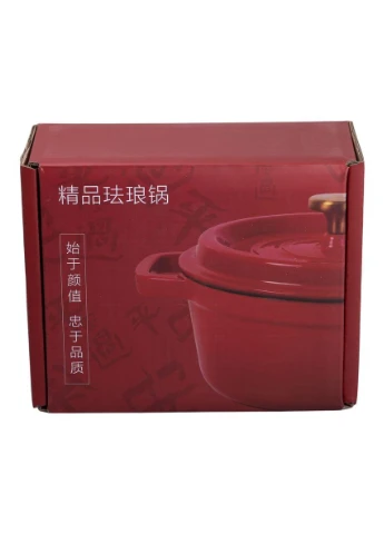 Кастрюля чугунная эмалированная 2 л с крышкой Ø20 см Красная HP-1-2R Yongkang (386511357)