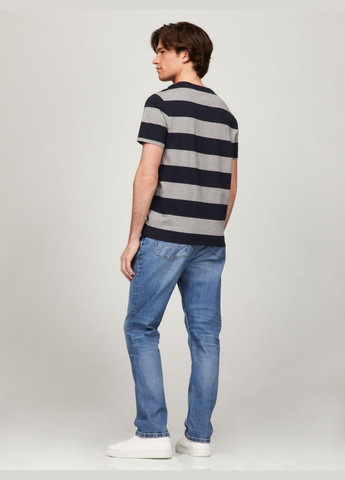 Чоловіча футболка Rugby Stripe L сіра в смужку Tommy Hilfiger (327705766)