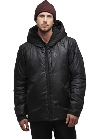 Черная демисезонная куртка men’s belay parka black Black Diamond