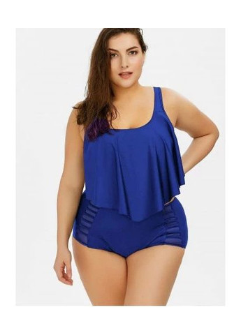 Бордовый летний раздельный купальник большого размера с рюшей China