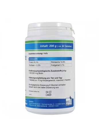 Витаминный комплекс Biotin Forte Tabletten для собак Биотин интенсивный курс для шерсти 200 г 60 табл Canina (399750340)