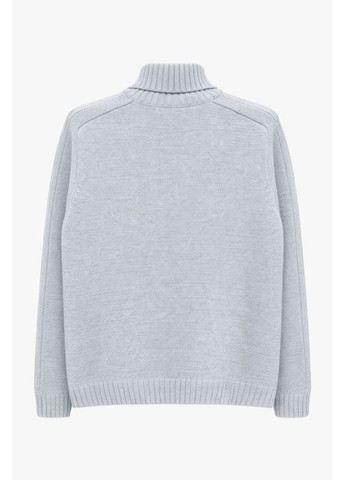 Сіро-голубий зимовий чоловічий зимовий светр з високим коміром-гольфом розмір l сіро-блакитний 127414 No Brand